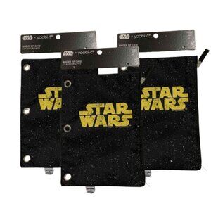Yoobi Star Wars Single Zipper Pencil Case Black 3pk